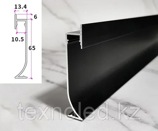 Теневой плинтус скрытого монтажа  черный, фото 2