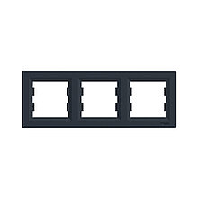 Рамка горизонтальная SE EPH5800371 Asfora 3 постовая антрацит 2-011718