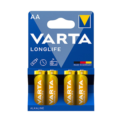 Батарейка VARTA Longlife Mignon 1.5V - LR6/AA 4 шт в блистере 2-001437 LR6/АА Longlife 4, фото 2
