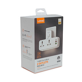 Сетевой фильтр LDNIO Universal SC2311 2 розетки 2*USB быстрой зарядки PD/QC 1 USB-C/A 2-008351, фото 4