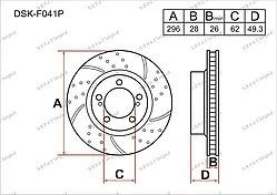 Тормозные диски TOYOTA  Auris c 2010 по 2018  1.8 (Передние) PLATINUM