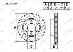 Тормозные диски LEXUS  GX 460 c 2009 по 2013  4.0 / 4.6  (Передние) PLATINUM