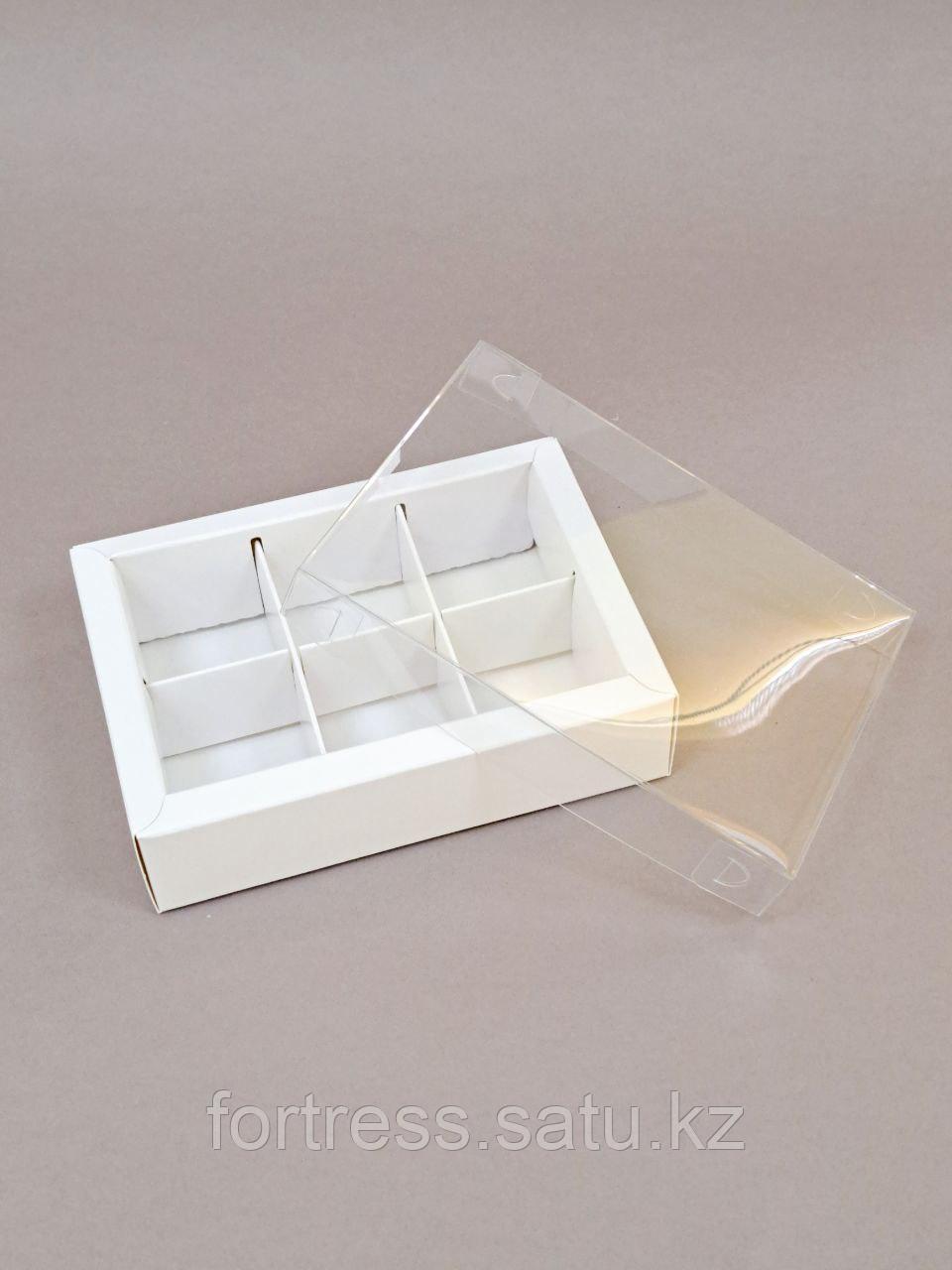 Коробка 14х10х3,5 (12,5х8,5х3,5 внутр) см с прозрачной крышкой, дно белое - фото 1 - id-p109725113