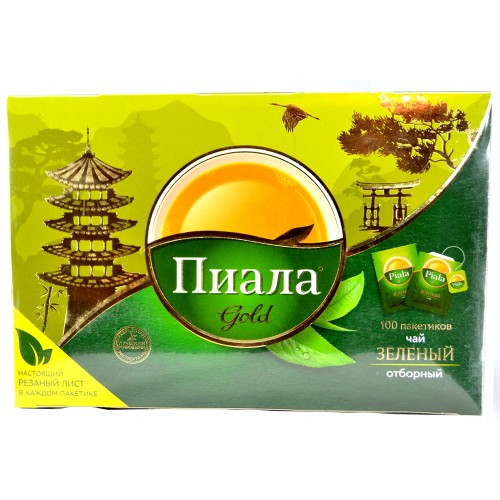 Чай зеленый "Пиала Gold" отборный пакетированный, высший сорт, 100 пакетиков
