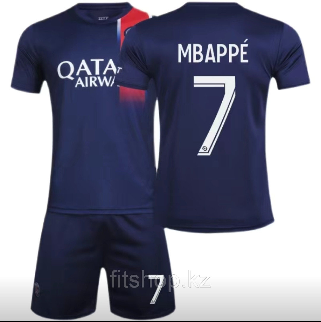 Футбольная форма ПСЖ 2023-2024 Mbappe  детская (комплект футболка+шорты)