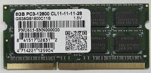 Оперативная память для ноутбука 8Gb DDR3 1600Mhz GEIL PC3 12800 GS38GB1600C11S 1,5V oem, фото 2