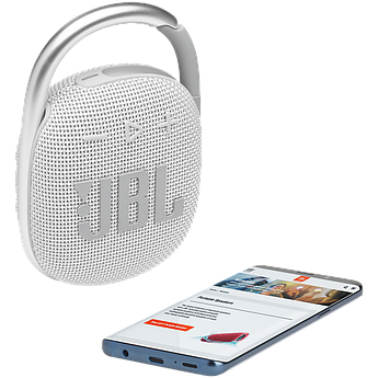 JBL Clip 4 - Portable Bluetooth Speaker with Carabiner - White
