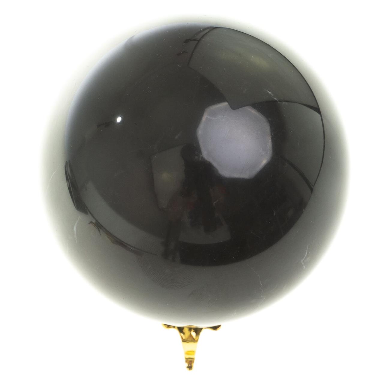 Шар из черного мрамора 9 см на подставке / шар декоративный / шар для медитаций / каменный шар / сувенир из - фото 3 - id-p100658585