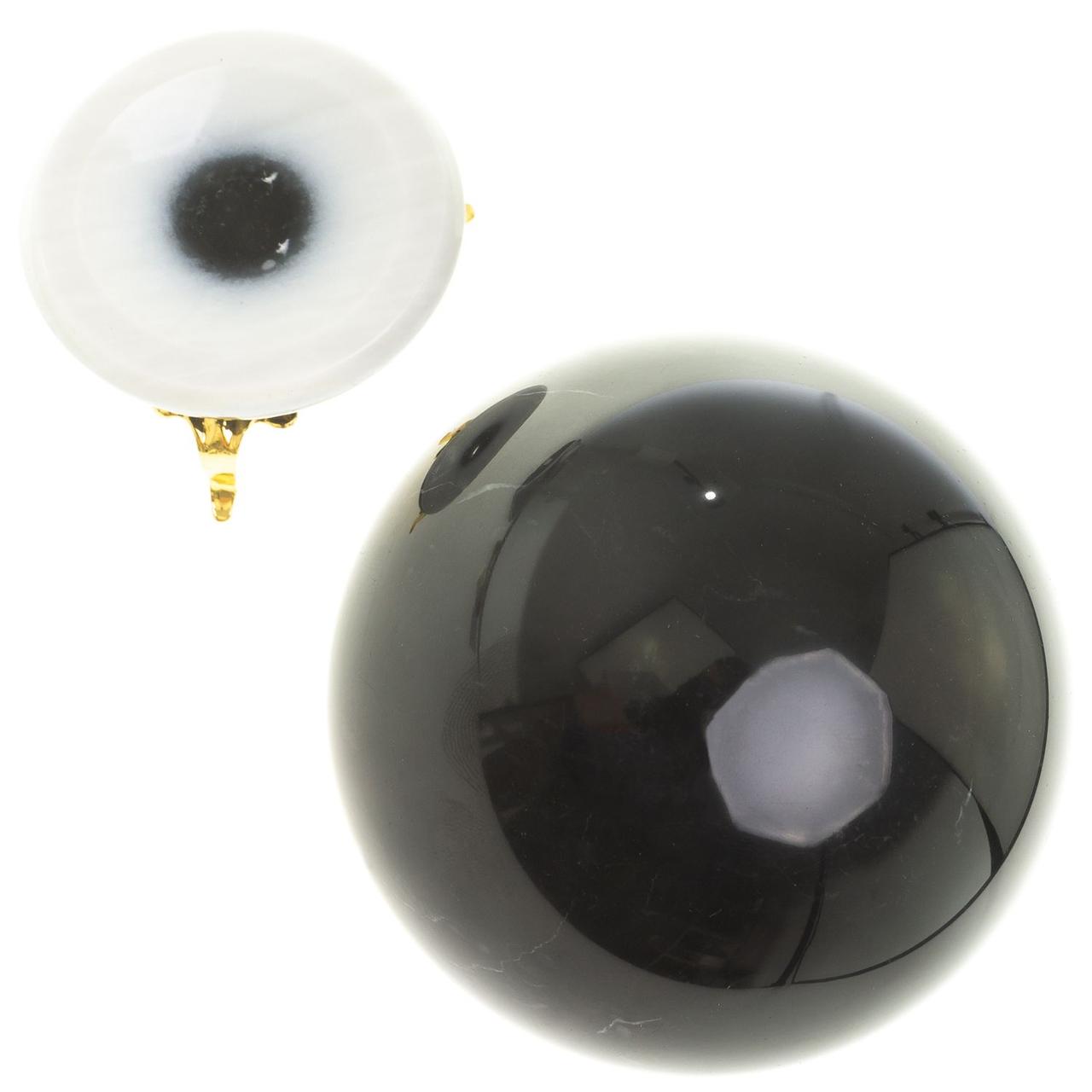 Шар из черного мрамора 9 см на подставке / шар декоративный / шар для медитаций / каменный шар / сувенир из - фото 4 - id-p100658585