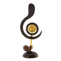 Часы из черного обсидиана "Скрипичный ключ" / настольные часы / часы декоративные / креативный подарок учителю