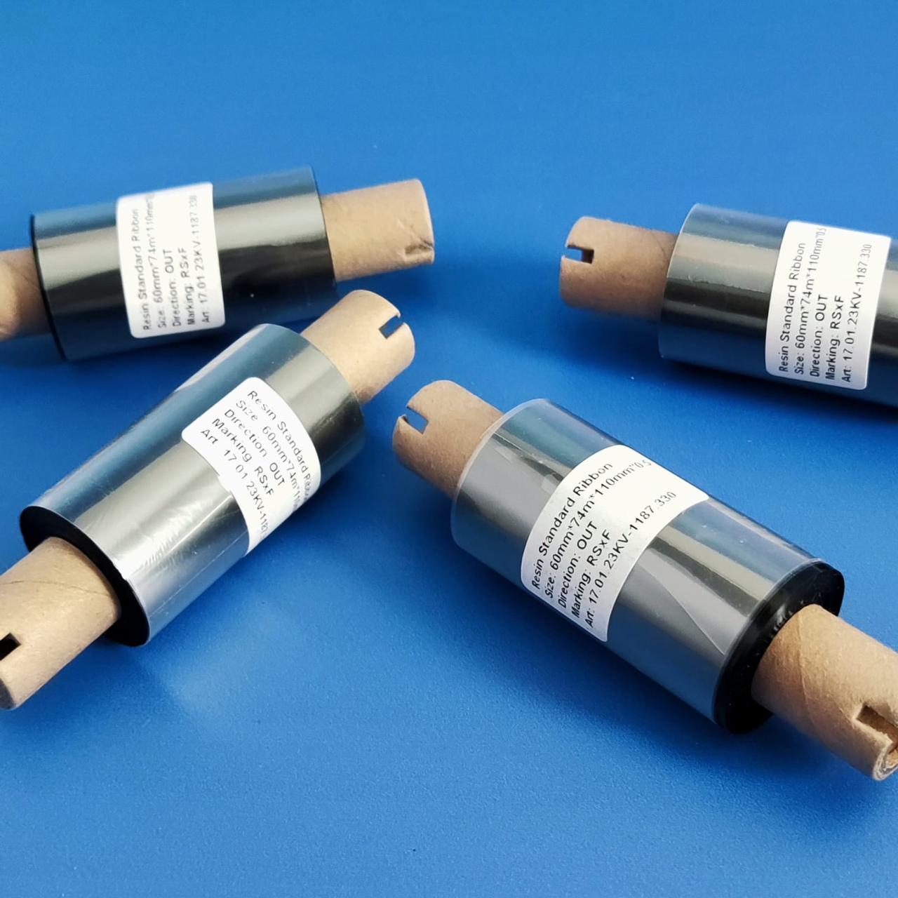 Красящая лента (риббон) -Resin 64(60)мм*74м (длинная втулка 110мм), фото 1
