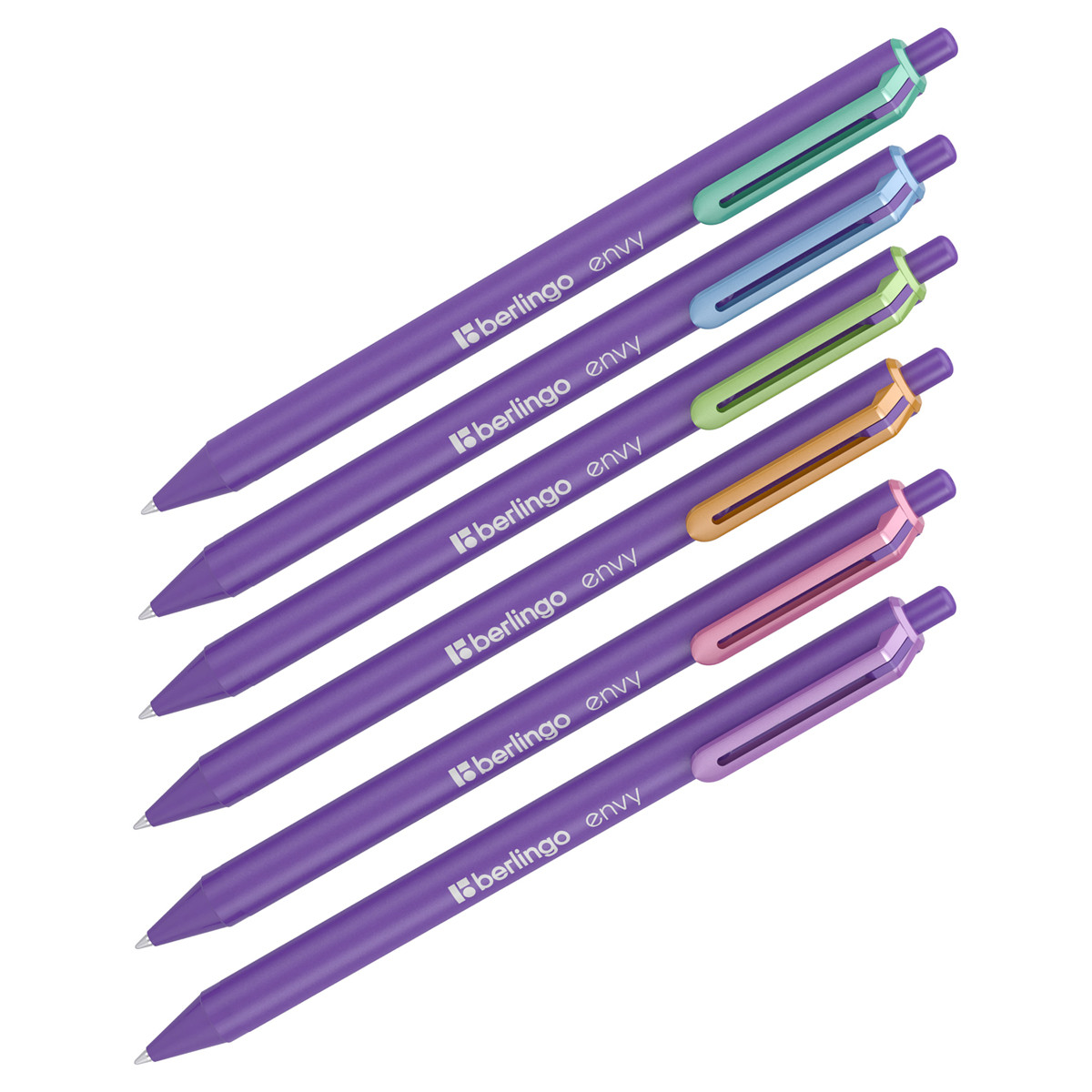 Ручка шариковая автоматическая Berlingo "Envy" синяя 0.7мм корпус ассорти, фото 1