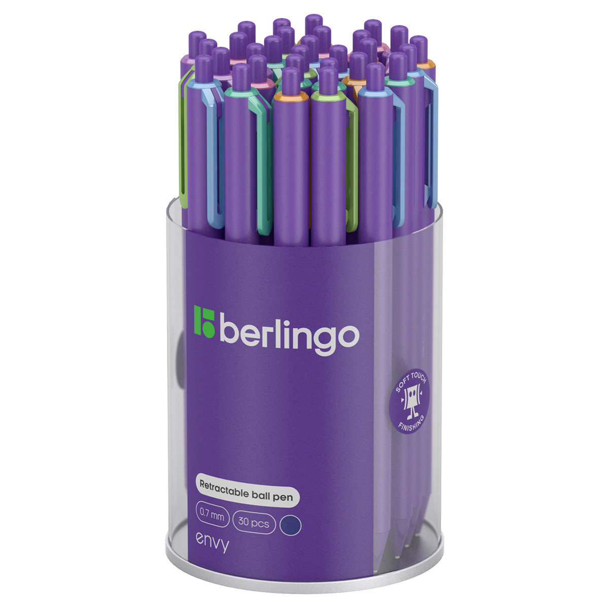 Ручка шариковая автоматическая Berlingo "Envy" синяя 0.7мм корпус ассорти - фото 3 - id-p109736628