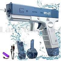 Электрический водяной пистолет Glock с увеличенным резервуаром Y566-2 синий