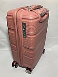 Маленький пластиковый дорожный чемодан на 4-х колёсах Fashion (высота 53 см, ширина 35 см, глубина 22 см), фото 5