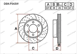 Тормозные диски TOYOTA  Land Cruiser Prado 120 c 2002 по 2010  2.7 / 3.0 / 4.0 (Передние)