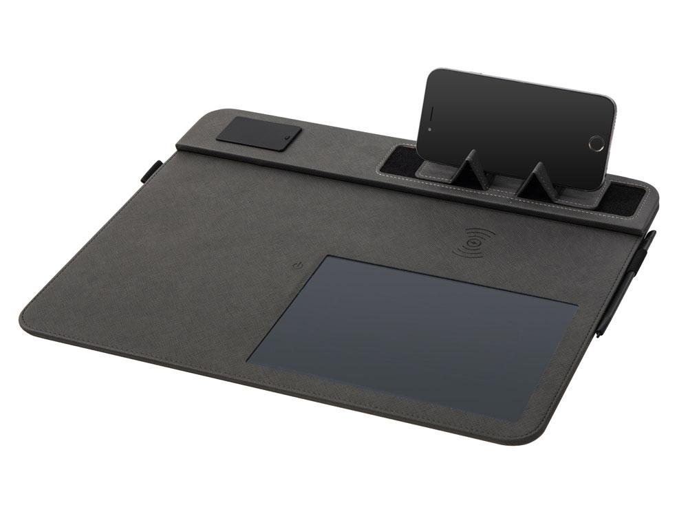 Многофункциональный коврик для мыши Multi Pad с беспроводной зарядкой и LCD экраном, 10 Вт, серый - фото 5 - id-p109759057