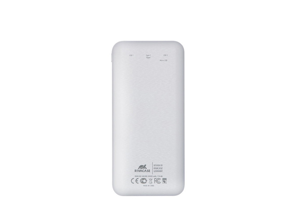 RIVACASE VA2280 (20000mAh) с дисплеем, белый, внешний аккумулятор /24 - фото 3 - id-p109759337