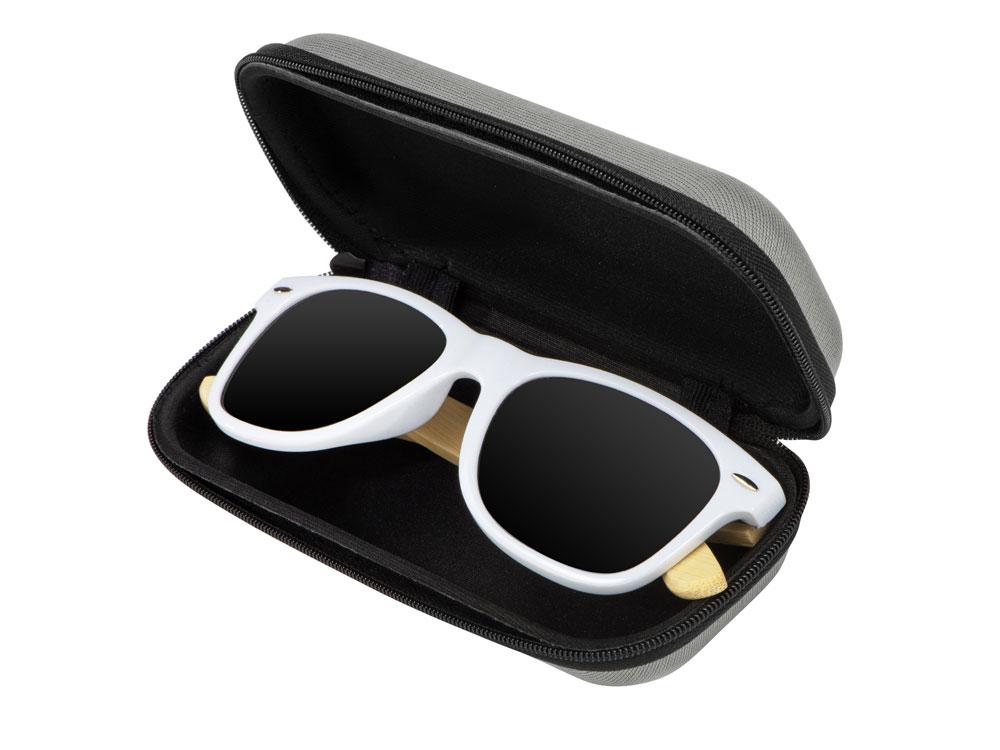 Солнцезащитные очки Rockwood с бамбуковыми дужками в сером футляре, белый - фото 4 - id-p109759354