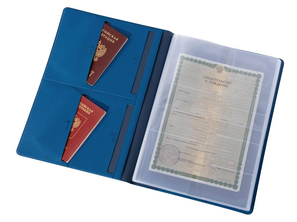 Органайзер Favor 2.0 для семейных документов на 4 комплекта документов, формат А4, синий - фото 9 - id-p109759404