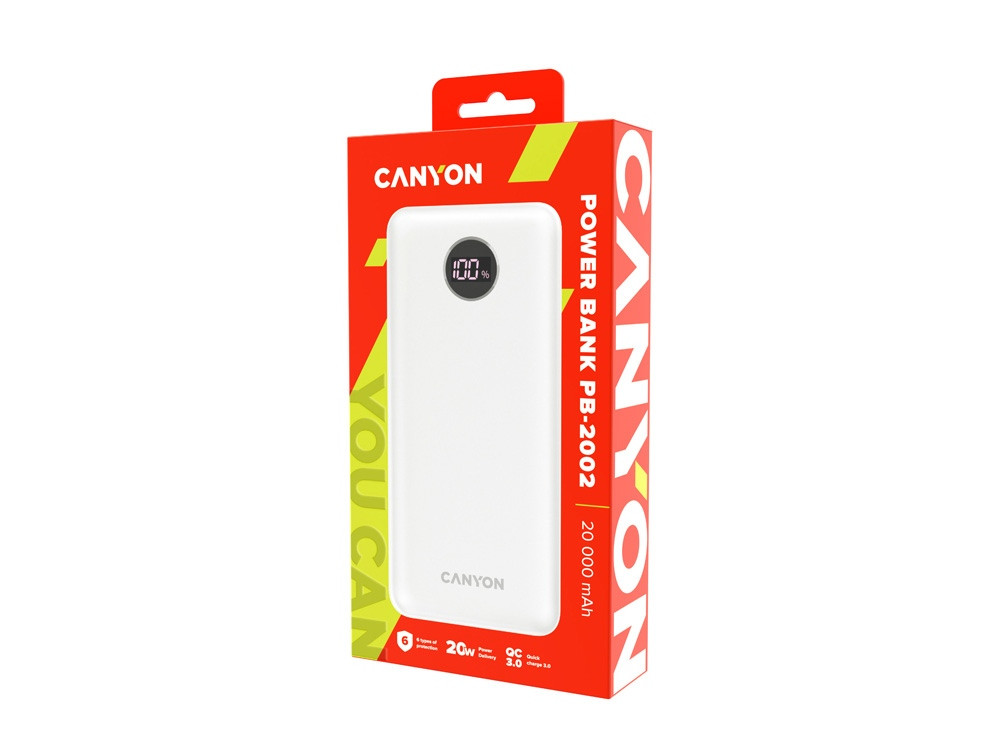 Портативный аккумулятор Canyon PB-2002 (CNE-CPB2002W), белый - фото 4 - id-p109759637