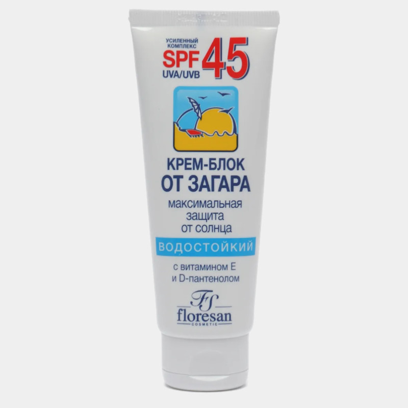 Крем-блок от загара Floresan водостойкий SPF45, 60мл