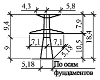 Анкерно-угловая опора У220н-3.2, чертеж 7.220.03-КМ7.01