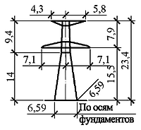 Анкерно-угловая опора У220н-3.3+5, чертеж 7.220.03-КМ7.01