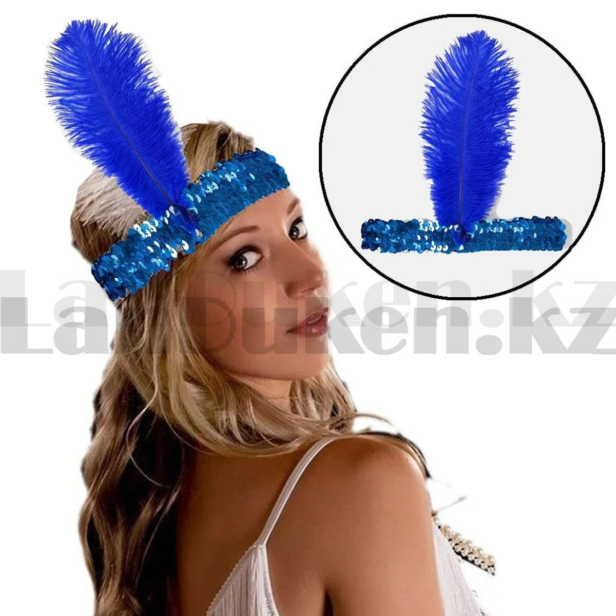 Ободок в стиле Гэтсби синий