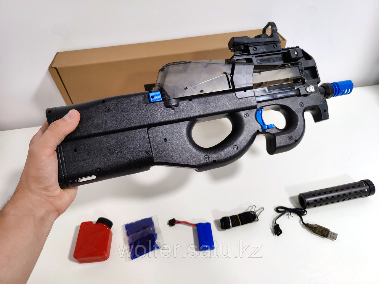 Пистолет - пулемет орбиз P90 / П90 (Черно-Синий) - фото 2 - id-p109772025