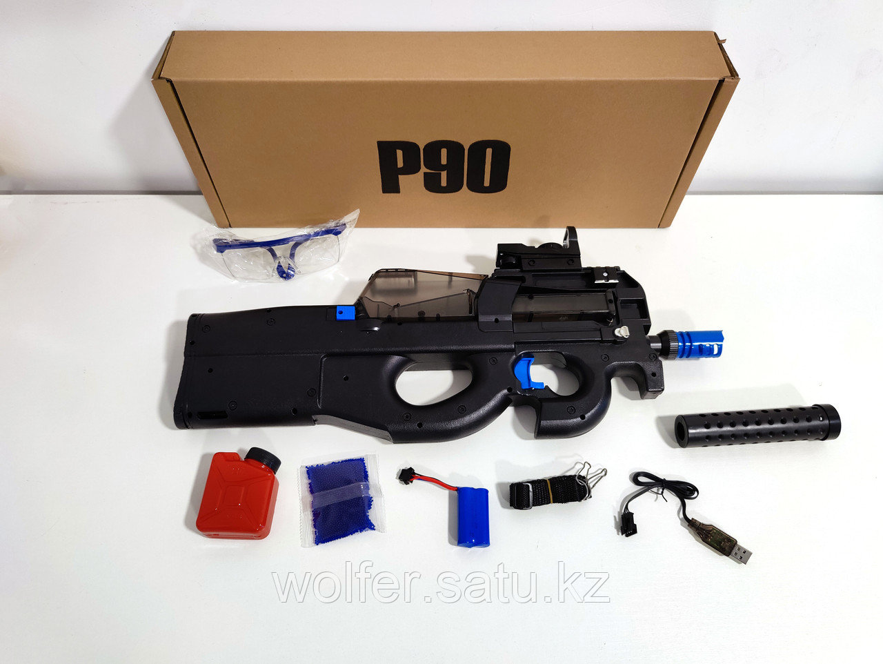 Пистолет - пулемет орбиз P90 / П90 (Черно-Синий) - фото 4 - id-p109772025