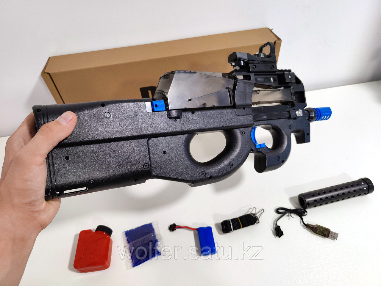 Пистолет - пулемет орбиз P90 / П90 (Черно-Синий) - фото 5 - id-p109772025