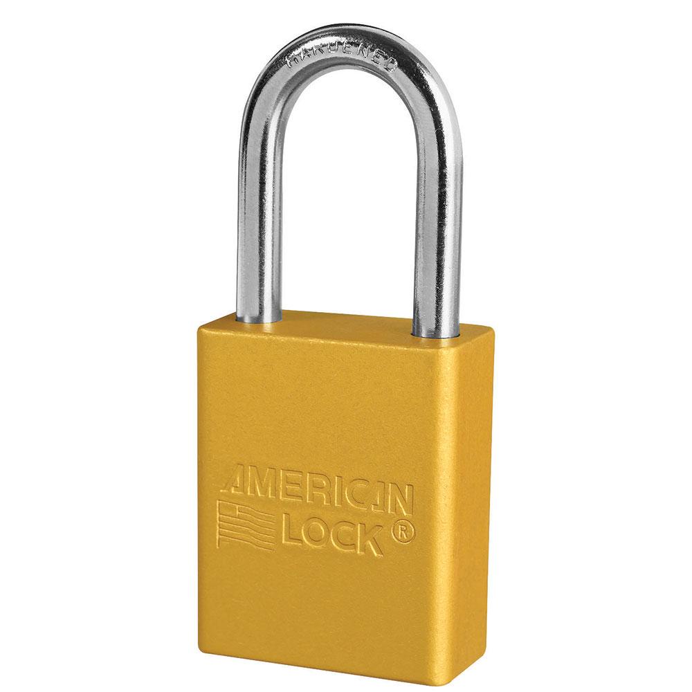 Американский замок алюминиевый замок безопасности A1106KABLU, master lock Желтый - фото 1 - id-p109772067