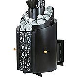 Тигра чугунная закрытая каменка АРАБСКАЯ НОЧЬ от 18 до 30м3 В/К (ДК-2С каминное стекло) ЧЁРНАЯ, фото 3