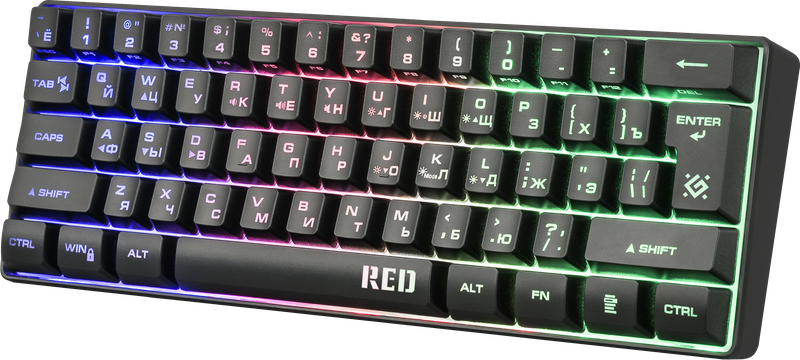 Defender 45117 Клавиатура проводная игровая Red GK-116 RU - фото 2 - id-p109772463