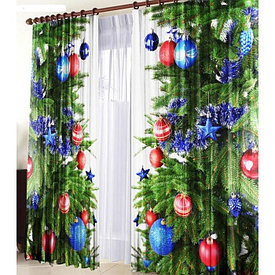 Комплект штор "Новогодние", пр-во Россия. Алматы