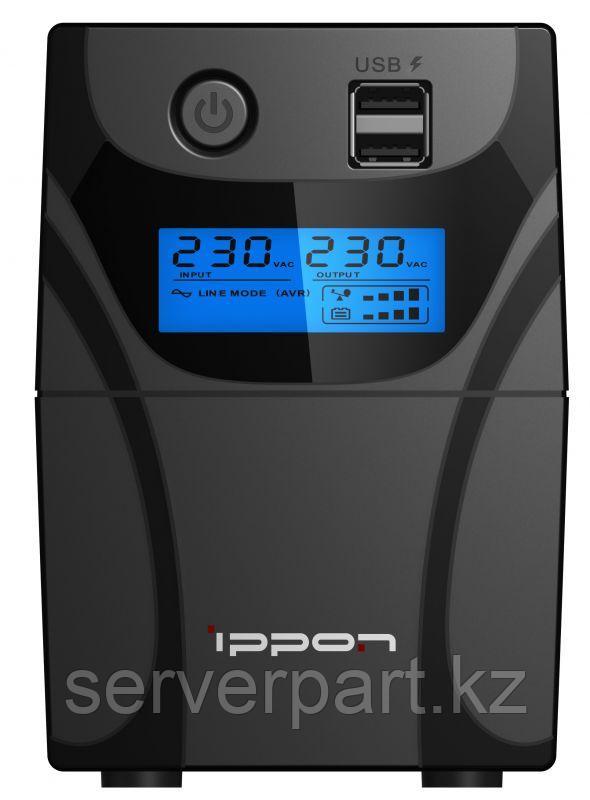 ИБП Ippon Back Power Pro II 800, 800VA, 480ВТ, AVR 162-290В, 4хС13, управление по USB, RJ-45, LCD, без кабелей