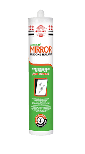Герметик силиконовый стекольный бесцветнный 375 гр Mirror ASMACO, фото 2