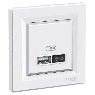 Зарядное устройство USB двойной, белый /EPH2700321/ - фото 1 - id-p109224955