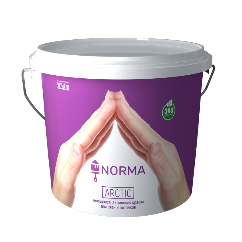 Краска водоэмульсионная, Alina Paint NORMA Arctic, 25 кг (интерьерная, моющаяся, всесезонная) (Арктик 25кг. )