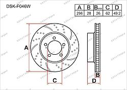 Тормозные диски LEXUS RX c 2003 по 2008  3.0 / 3.3 (Передние)