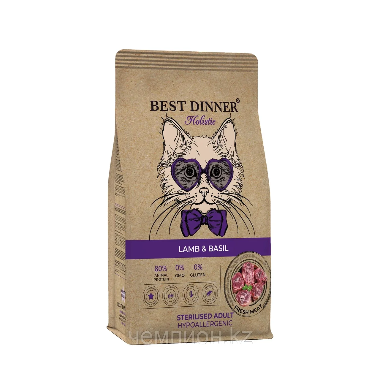 78102 Best Dinner Adult Sterilised Cat Lamb, сухой корм для стерильных кошек ягненок / базилик, уп.1.5 кг