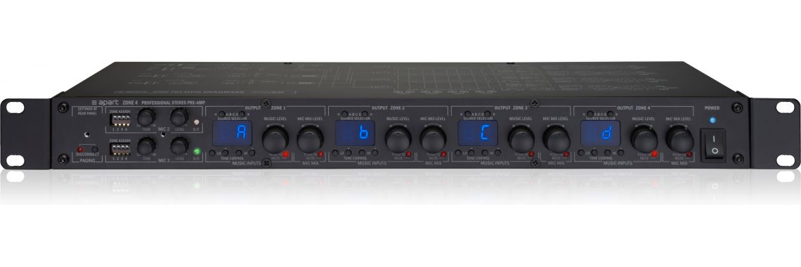 Предусилитель 4-х канальный Apart ZONE4
