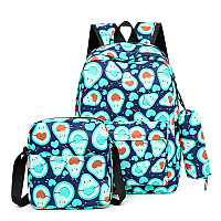 Рюкзак школьный в комплекте, акокадо синее