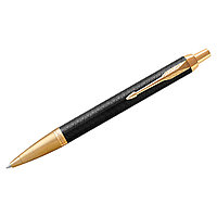 Ручка шар. Parker IM Premium Black/Gold GT синяя кноп, 1,0мм, гравировка позол, подар уп арт1931667