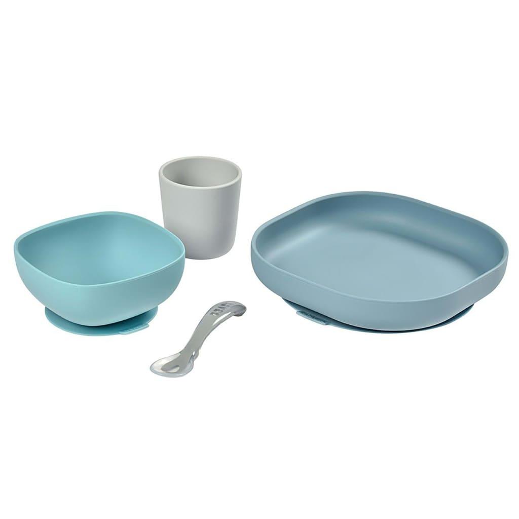 Набор посуды: 2 тарелки, стакан, ложка Silicone Meal Set Beaba, Coffret Repas Jungle - фото 2 - id-p109858218