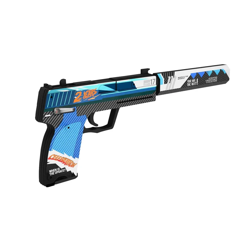 Деревянный пистолет Standoff Резинкострел USP с глушителем, 2 years blue - фото 5 - id-p109858478
