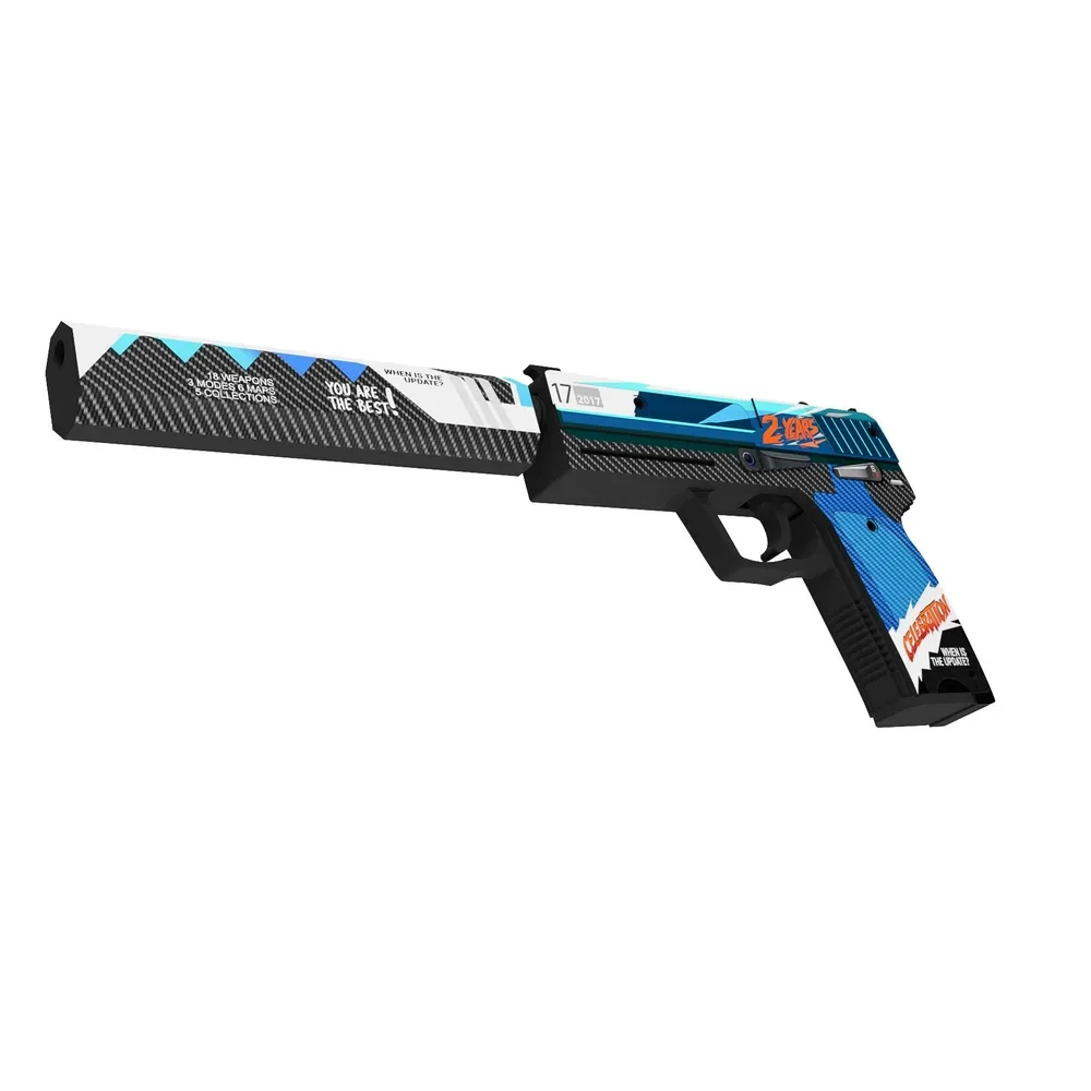 Деревянный пистолет Standoff Резинкострел USP с глушителем, 2 years blue - фото 6 - id-p109858478