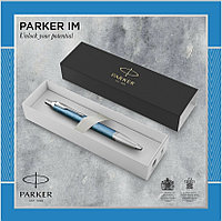 Ручка шар. Parker IM Premium Blue Grey CT синяя кноп, 1,0мм, гравировка лак покр подар уп арт2143645