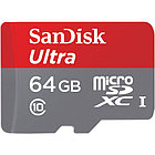 SanDisk 64Gb Ultra microSDHC + SD adapter 100/10 Mb/s (SDSQUNC-064G-AN6IA)